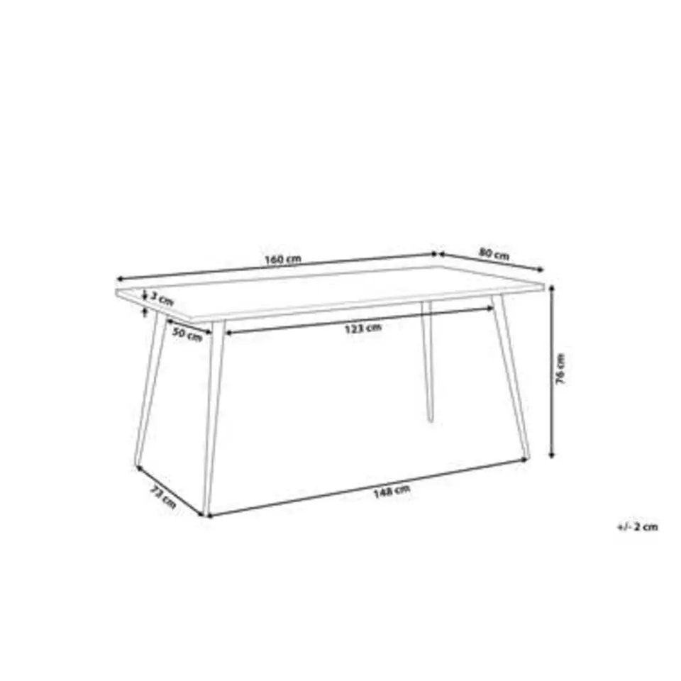 SANTIAGO - Eettafel - Grijs - 80 x 160 cm - Vezelplaat
