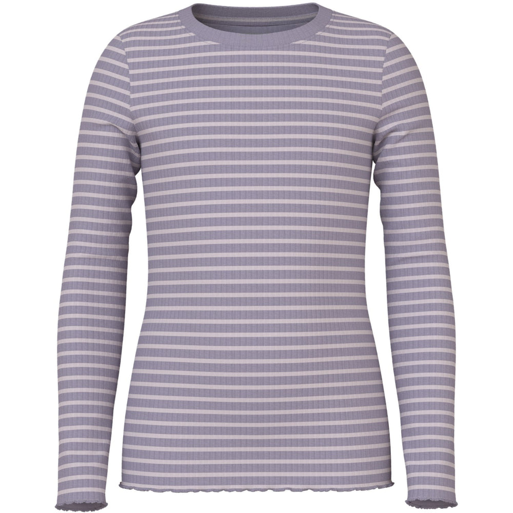 Køb Name It Lavender Gray Lilac Marble Stripe Nkfvemma Ls Slim Top