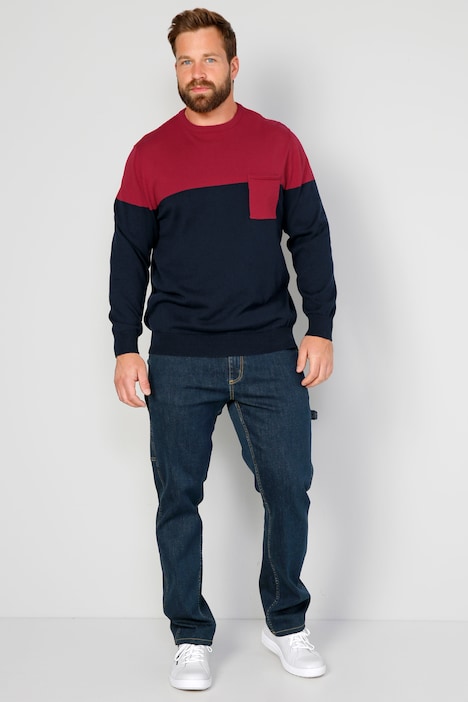 Boston Park Pullover, zweifarbig, Rundhals, bis 72/74