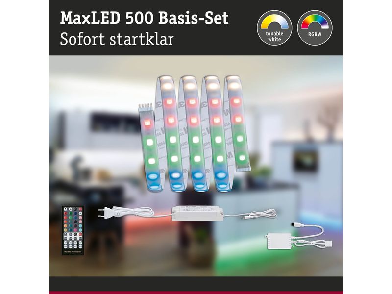 Paulmann LED-Stripe MaxLED RGBW 1.5 m Basisset Beschichteter Licht-Streifen mit Farbwechselfunktion