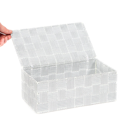 Boîte de rangement avec couvercle Stan L blanche
