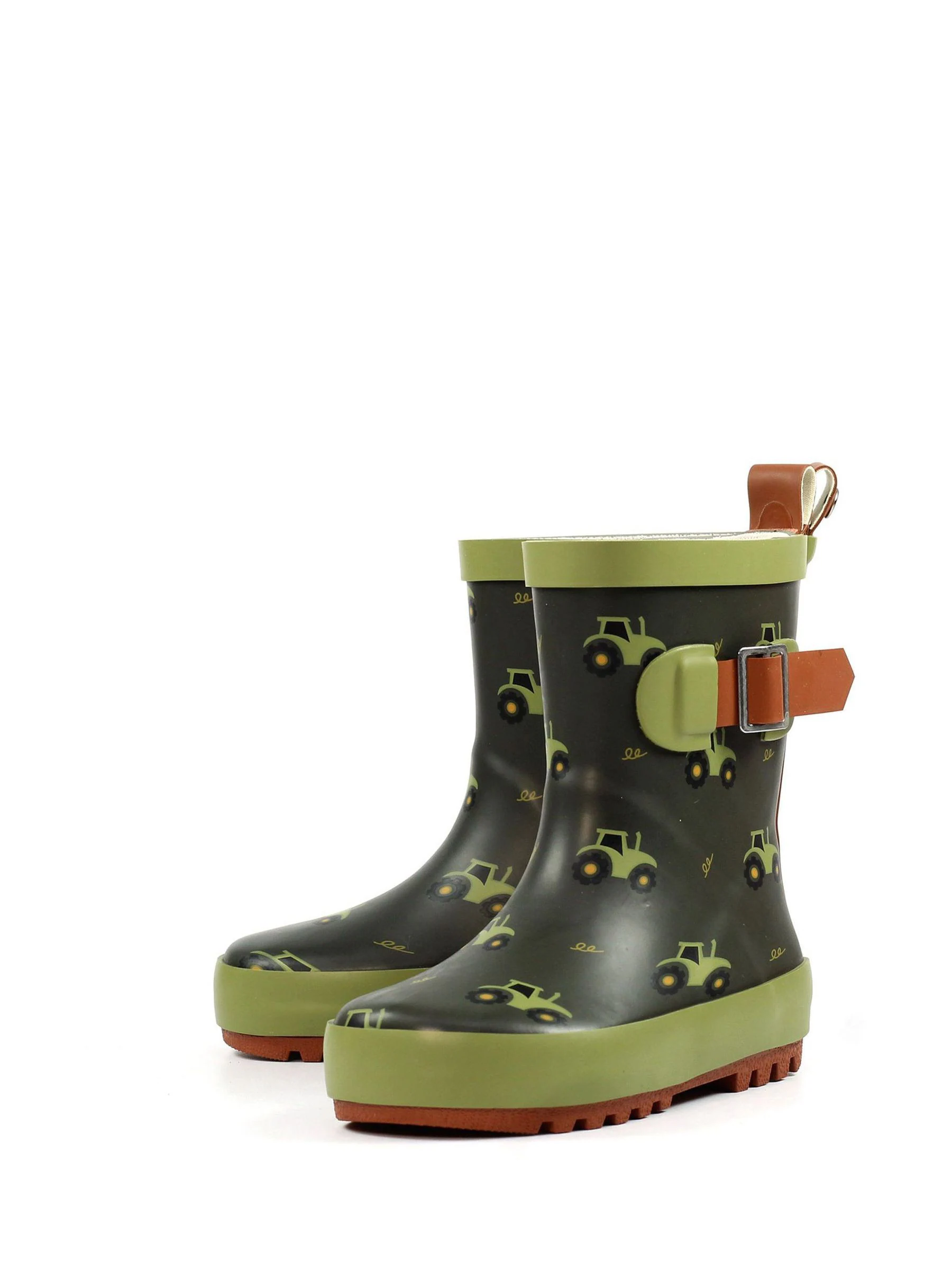 Lazy Dogz Green Tractor Design Toddler Wellingtons