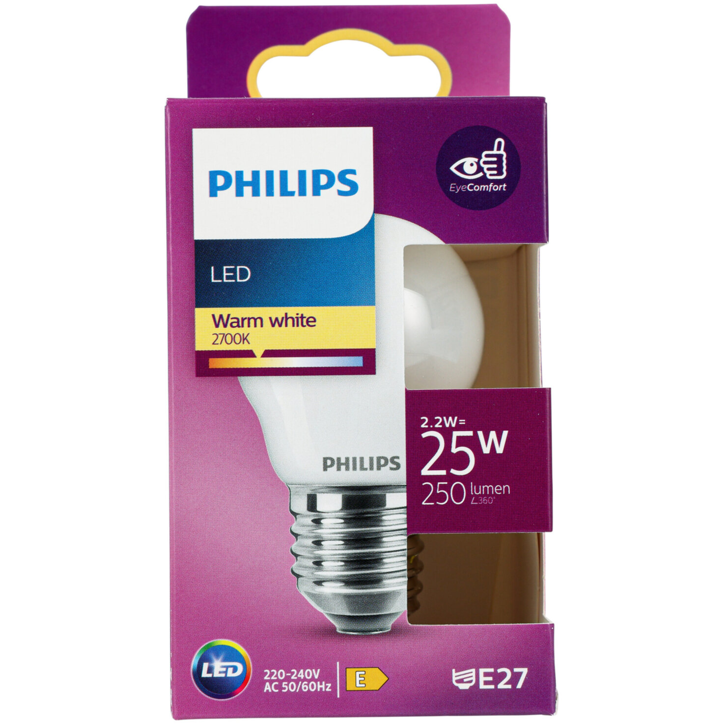 Philips LED-Kugel E27 warmweiss 2.2 W