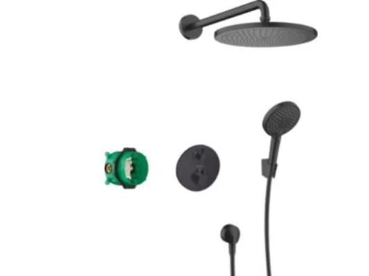 HG Croma 280 indbygningssæt - Indbygningssæt ø280mm m/hoved/håndbr/sl mat sort