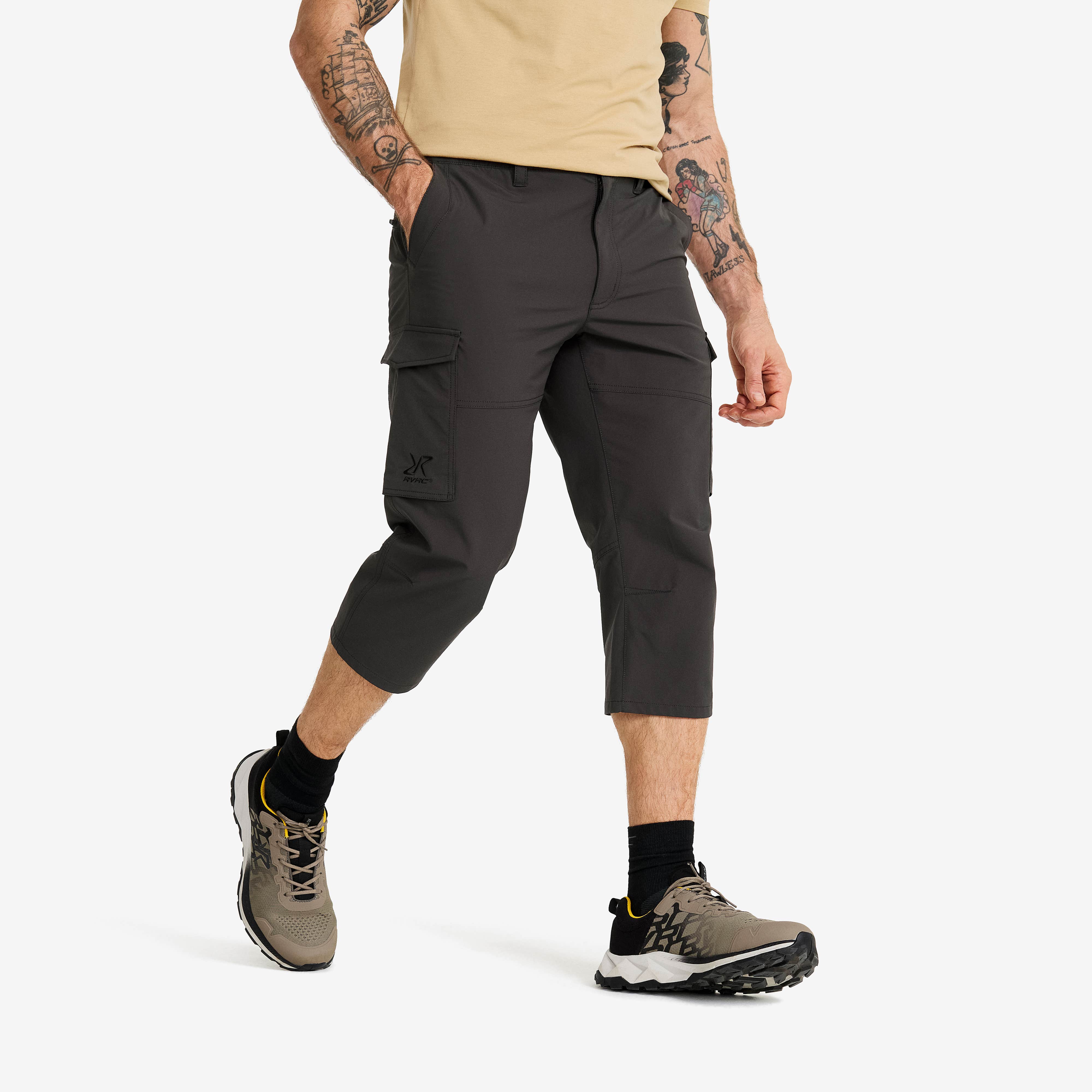 Adventure 3/4 Cargo Stretch Pants Herre Anthracite