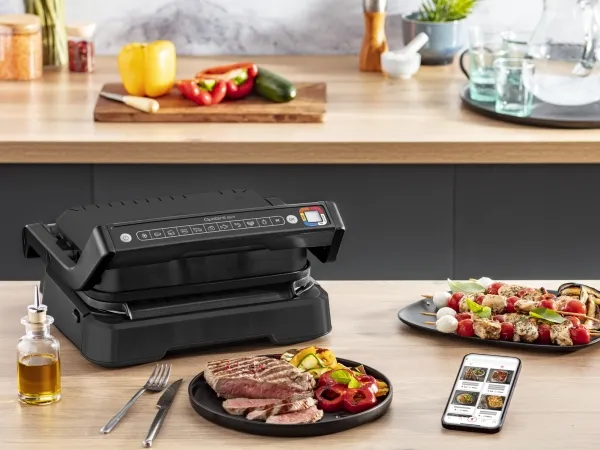 Tefal elektrisk grill Tefal GC 7728 Optigrill 2in1 sort