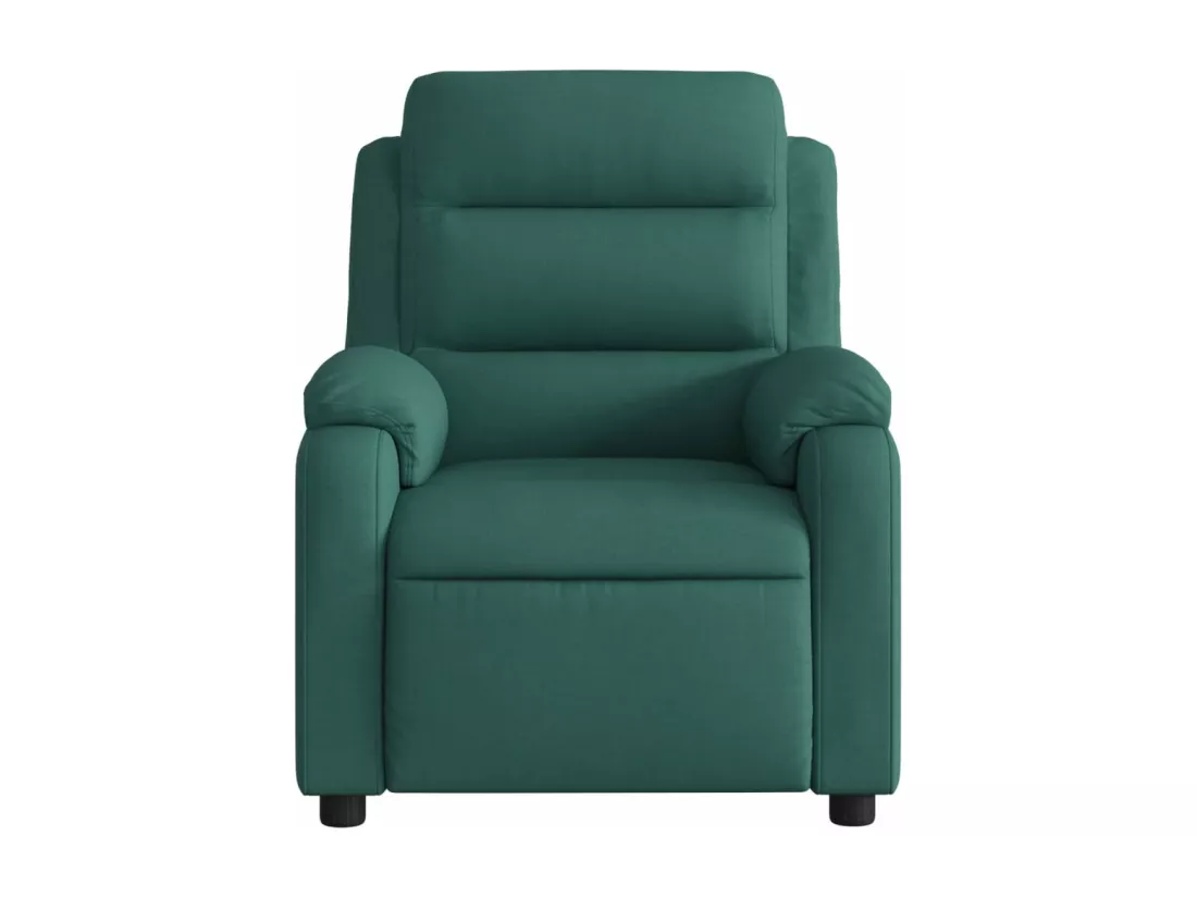 Fauteuil massant inclinable électrique Vert foncé Tissu