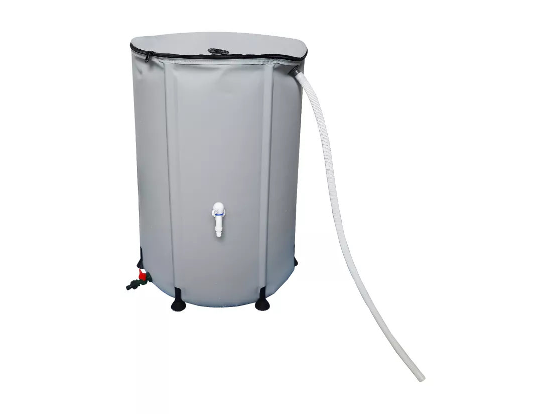 Récupérateur d'eau souple en PVC 250 L - Gris
