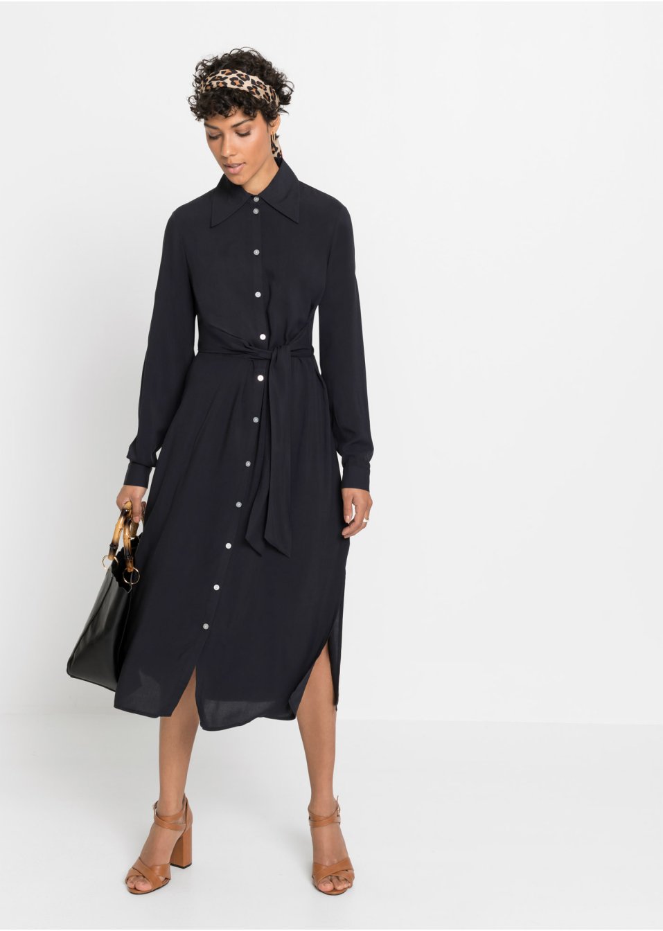 Robe-chemise avec détail nœud