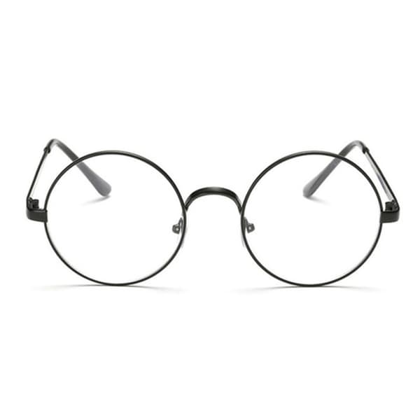 Retro runde briller svart klart glass uten styrke