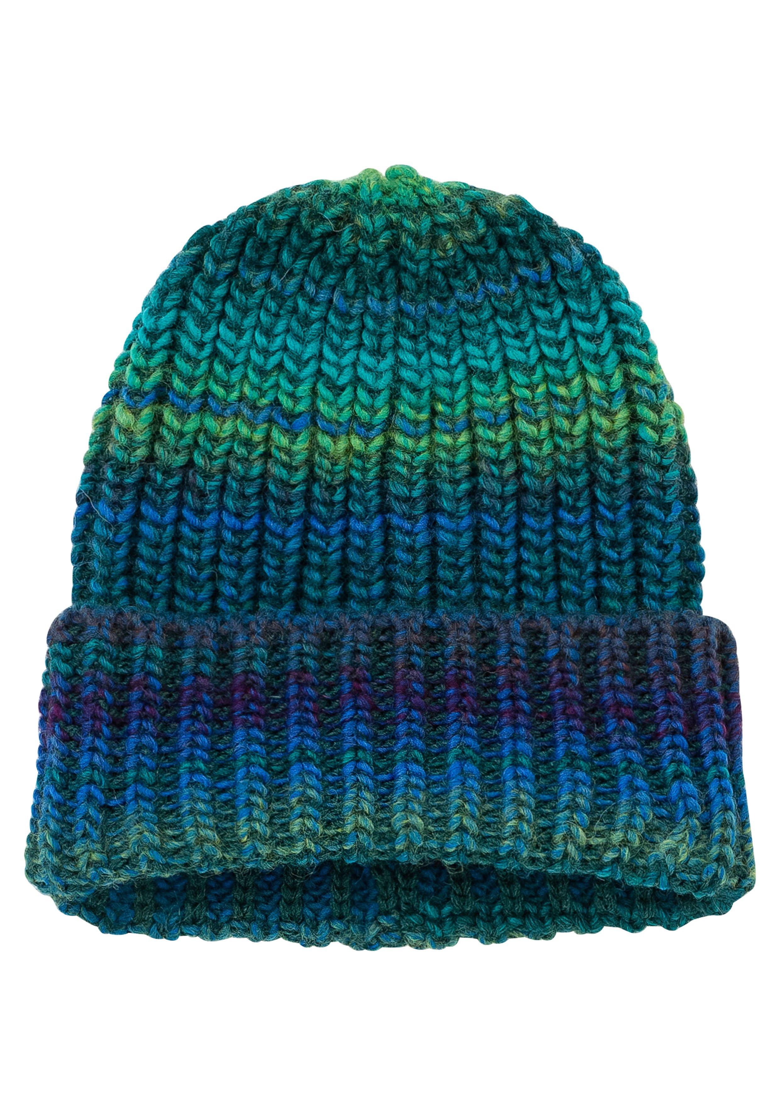 Strickmütze mit Farbverlauf, im Rippstrick
