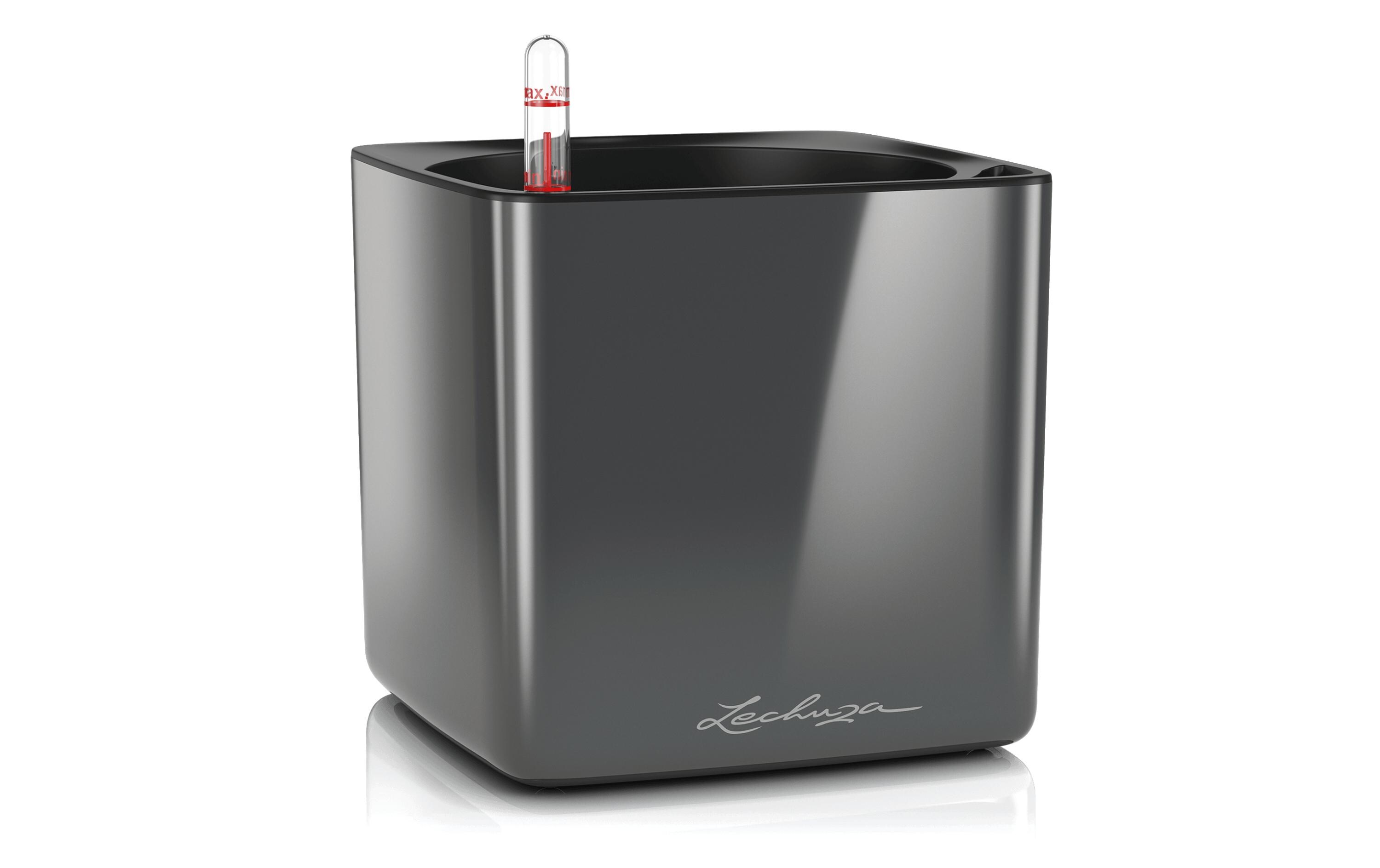 Blumentopf CUBE Glossy 16 Schwarz glanzTopf