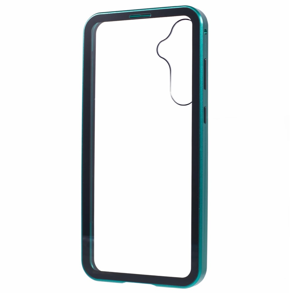 Samsung Galaxy A55 Magnetische Alu Schutzhülle mit Panzer Glas Backcover   Displayschutz (Magnet-Technologie) - Grün