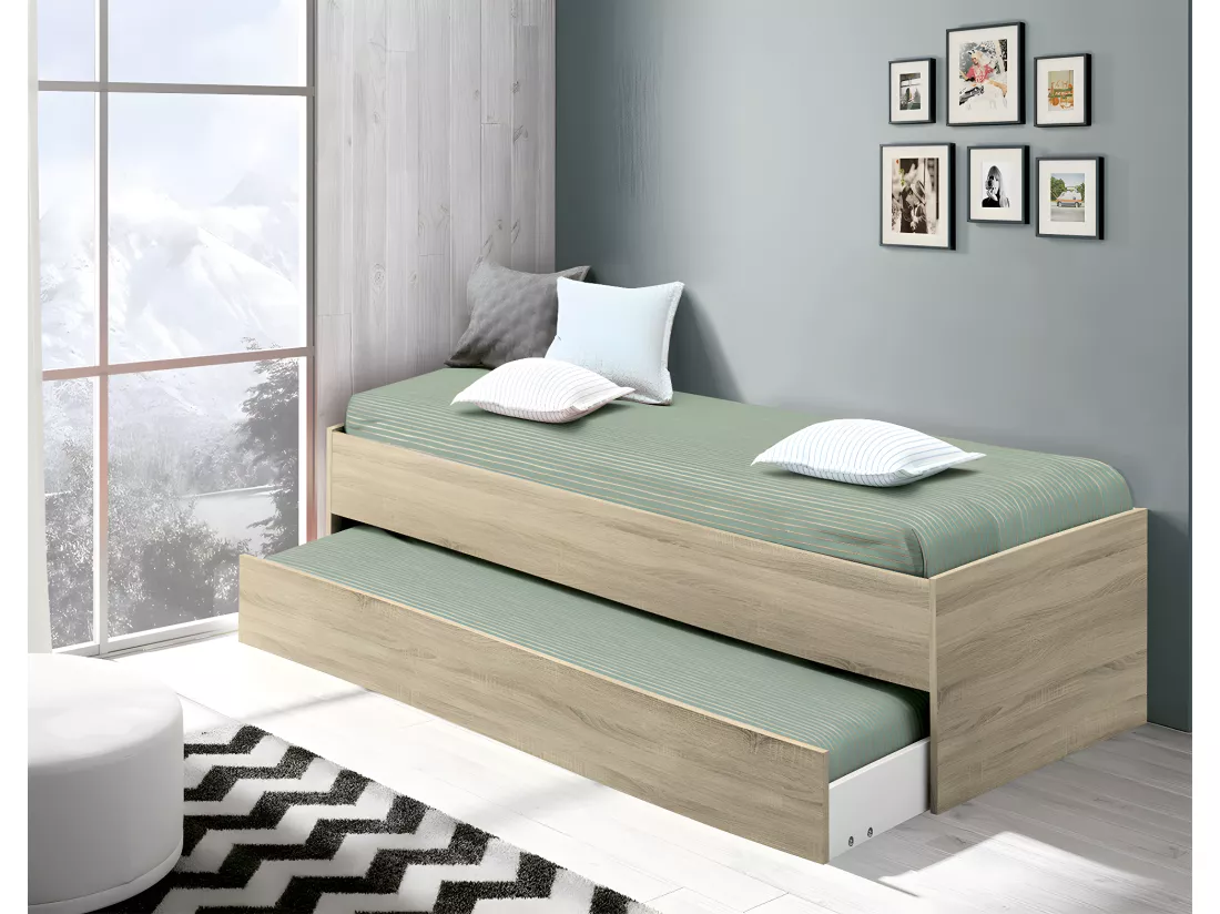 Lit gigogne coloris Cambrian - Hauteur 54 x Longueur 202 x Profondeur 97 cm