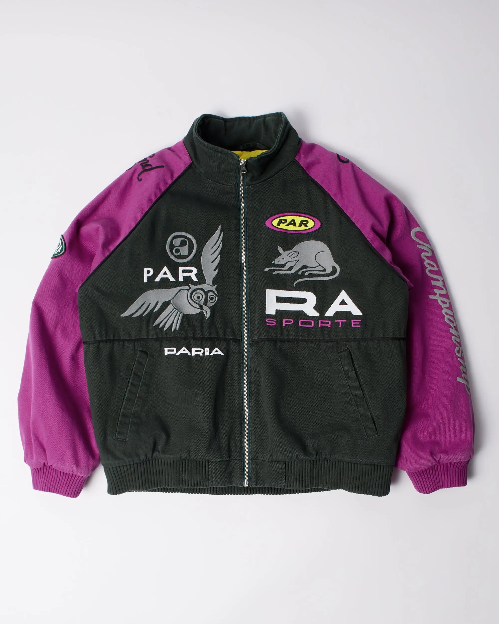 byParra Owl Meets Rat Racing Jacket (Purple Pink)