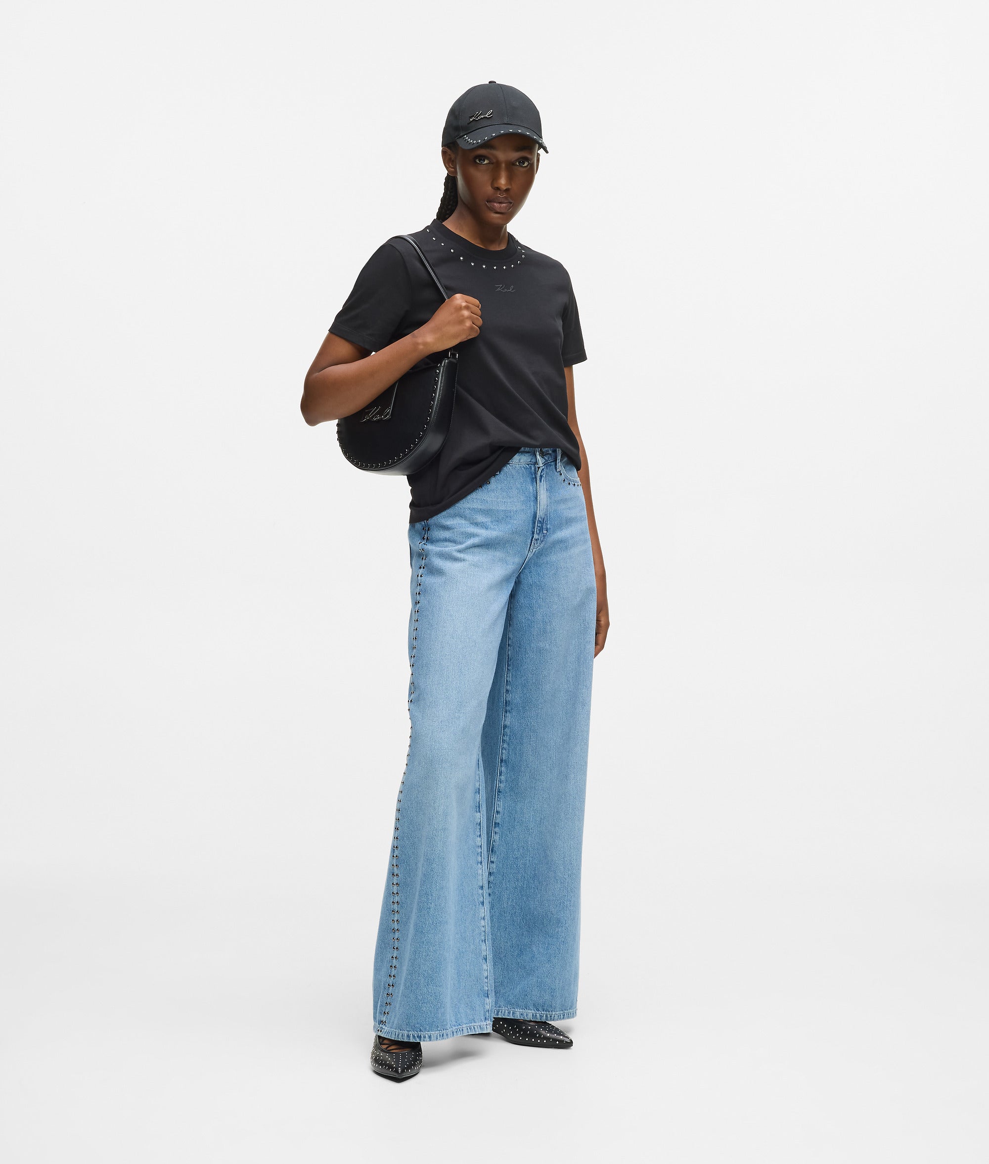 Signature T-shirt met studs