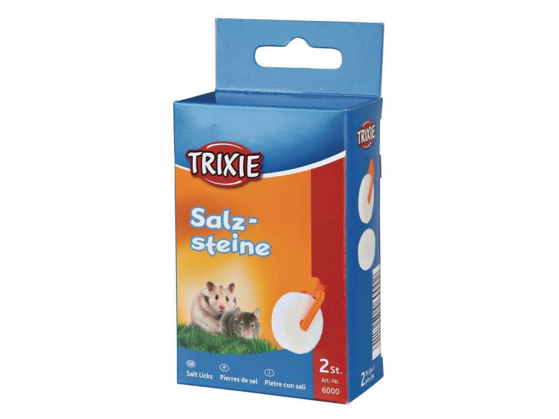 Trixie Salzleckstein 54 g mit Halter, 2 Stück Ergänzungsfutter für Nager