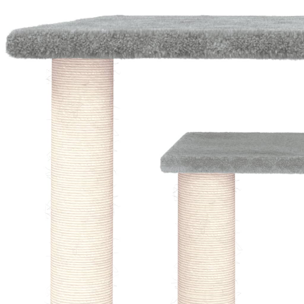 Arranhador para Gatos vidaXL com Plataformas Cinza Claro 50cm