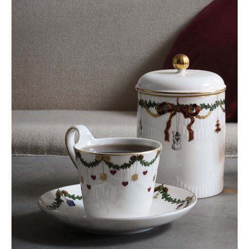 Royal Copenhagen Stjerne Riflet Jul Højhankskop Og Underkop, 24 cl