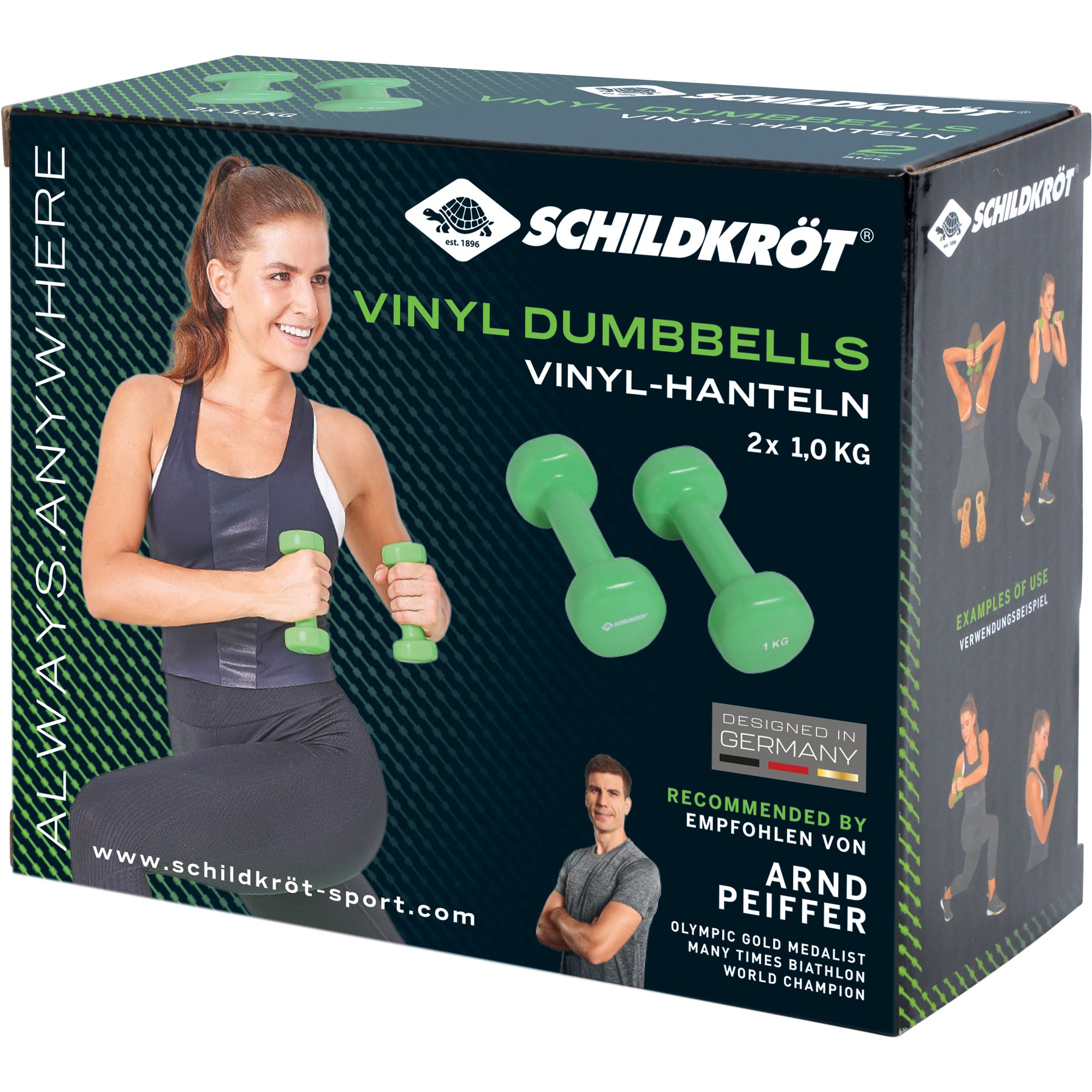Schildkröt Fitness Vinyl-Hanteln 1kg 2er grün