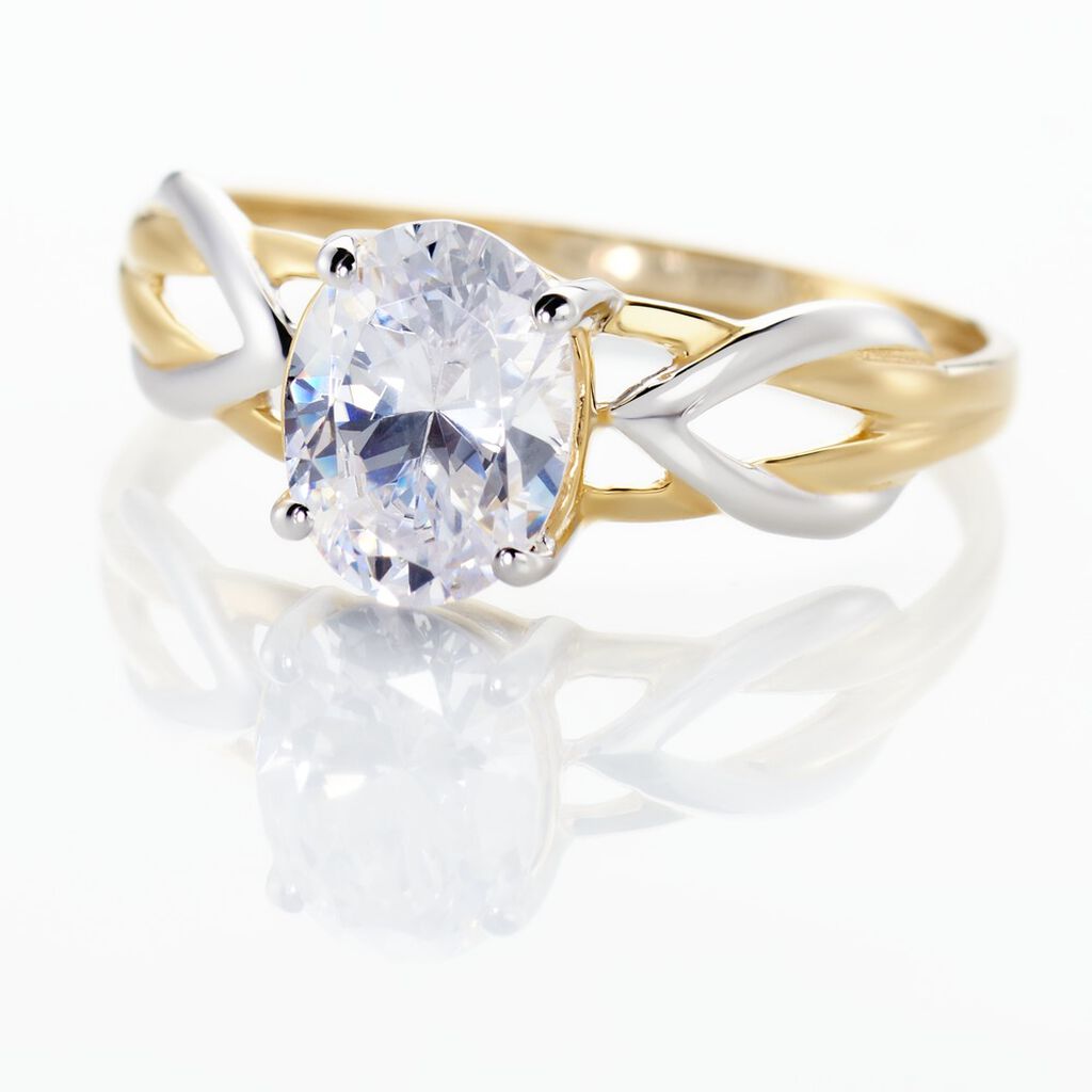 Bague Or Bicolore Kolleen Oxyde De Zirconium