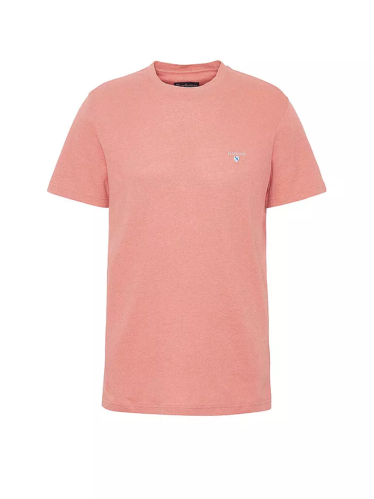 BARBOUR Leinen T-Shirt CLIFFE rosa
