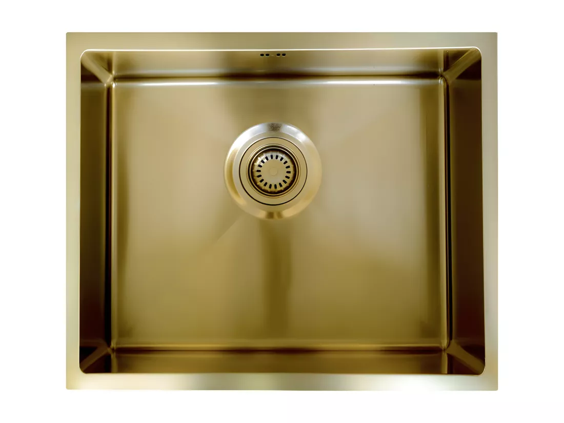 Luisa évier 1 cuve seule 55x45 en inox or brossé - Essebagno