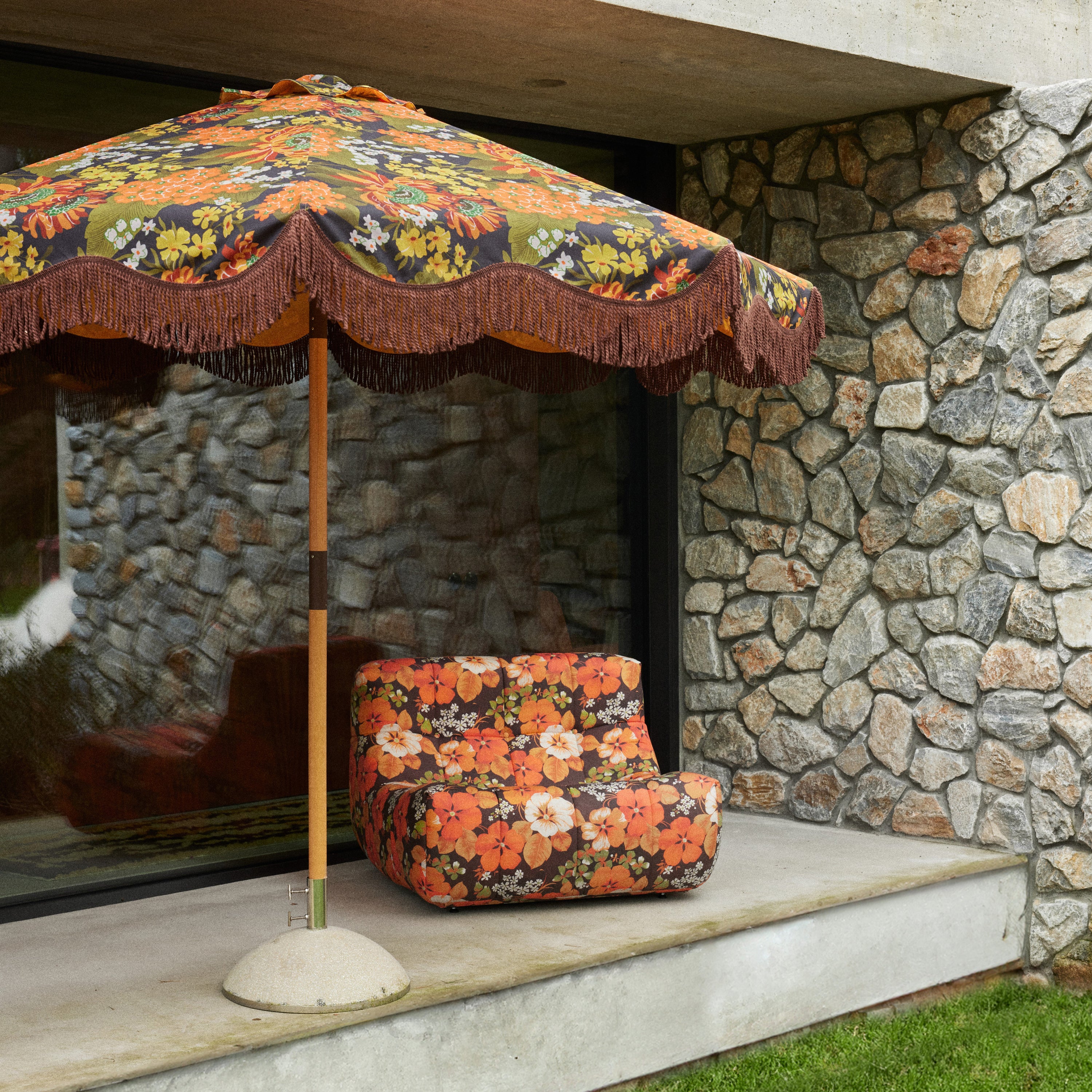 HKliving Patio Parasol Ã 270 cm - Flourish