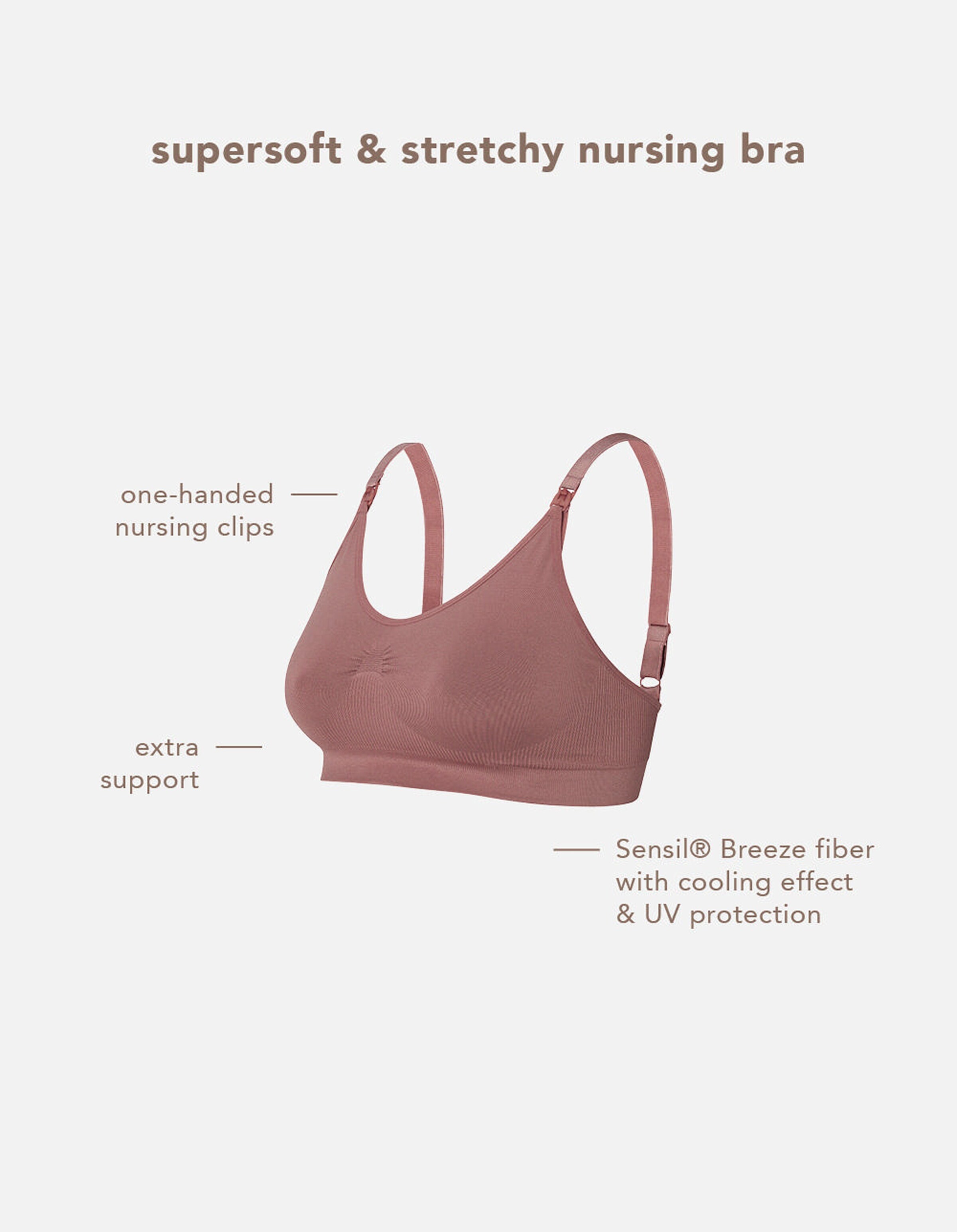 Noppies Nahtloser Still-BH Hura Sensil® Breeze Deep Taupe