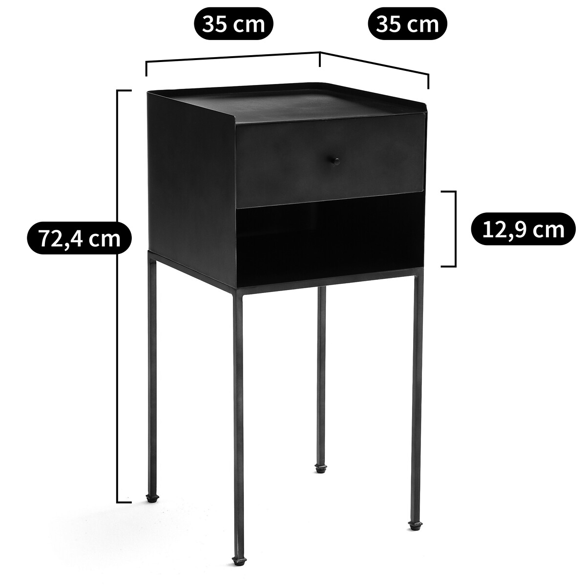 AM.PM<br>Mesa de cabeceira de aço, Yazdan