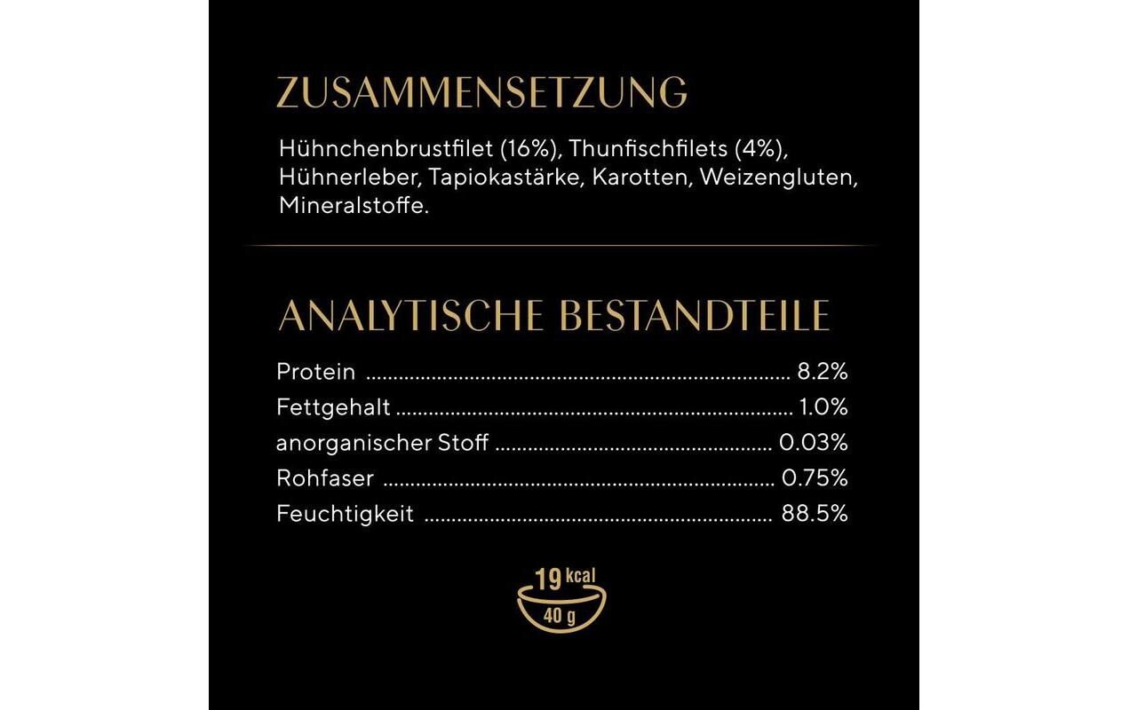 Nassfutter Classic Soup mit Thunfischfilet, 4 x 40gAlleinfuttermittel für ausgewachsene Katzen