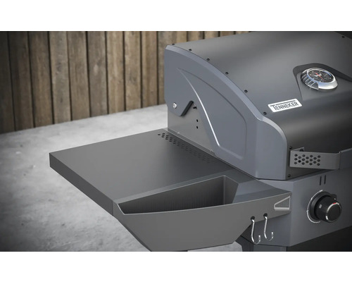 Tenneker® Carbon Gasgrill 121,4 x 60,3 x 112,3 cm 2 branders + zijbrander Zwart
