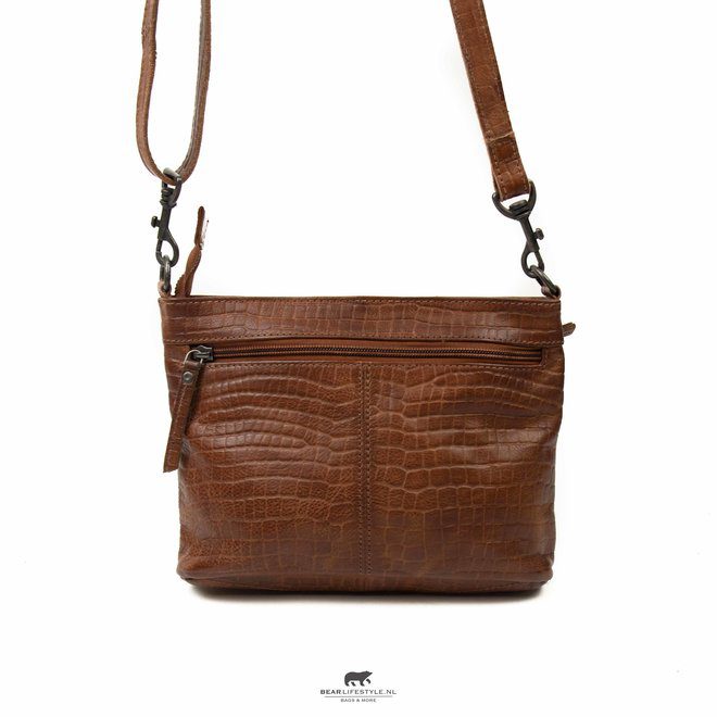 Bear Design Croco Hand/ Schoudertas Ashley Cognac BBC1867