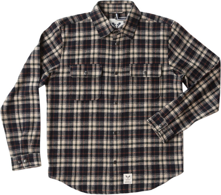 Fat Moose Adrian cotton check shirt Dark navy/ecru