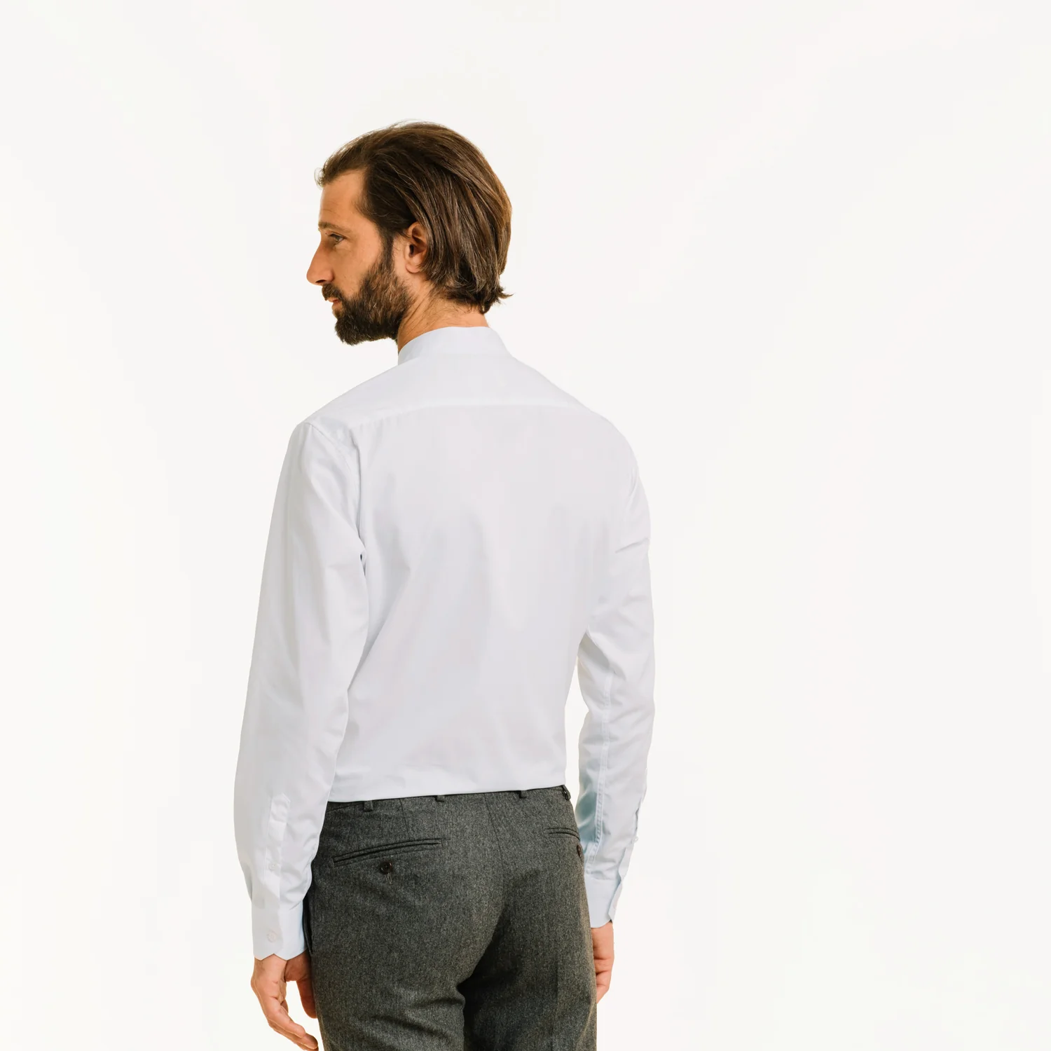 White double-twisted poplin shirt