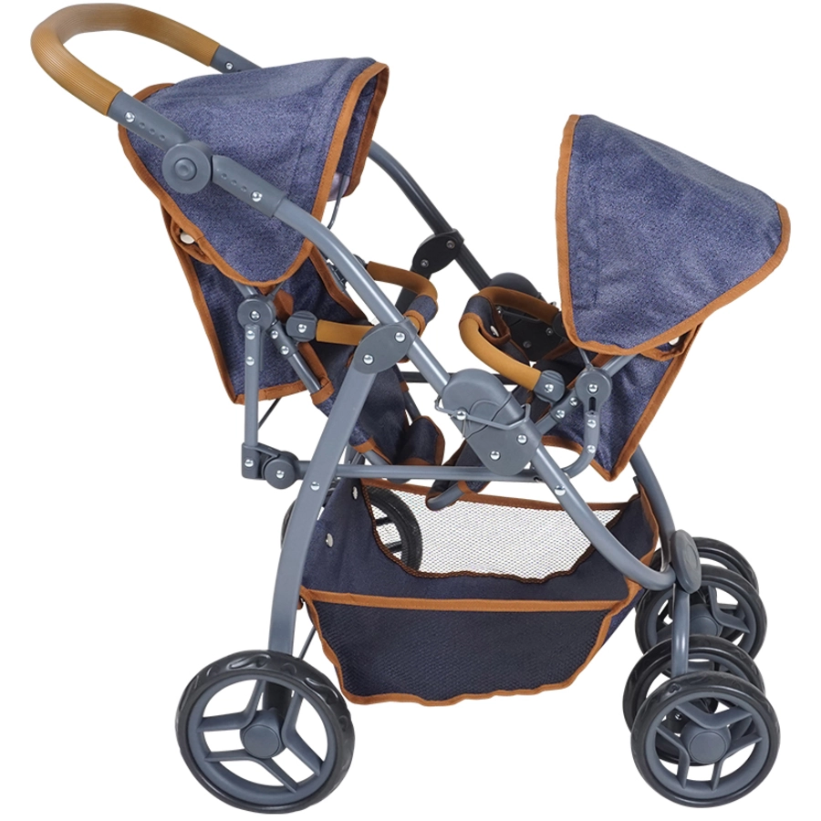 knorr toys® Zwillingspuppenwagen Milo - dark blue blau