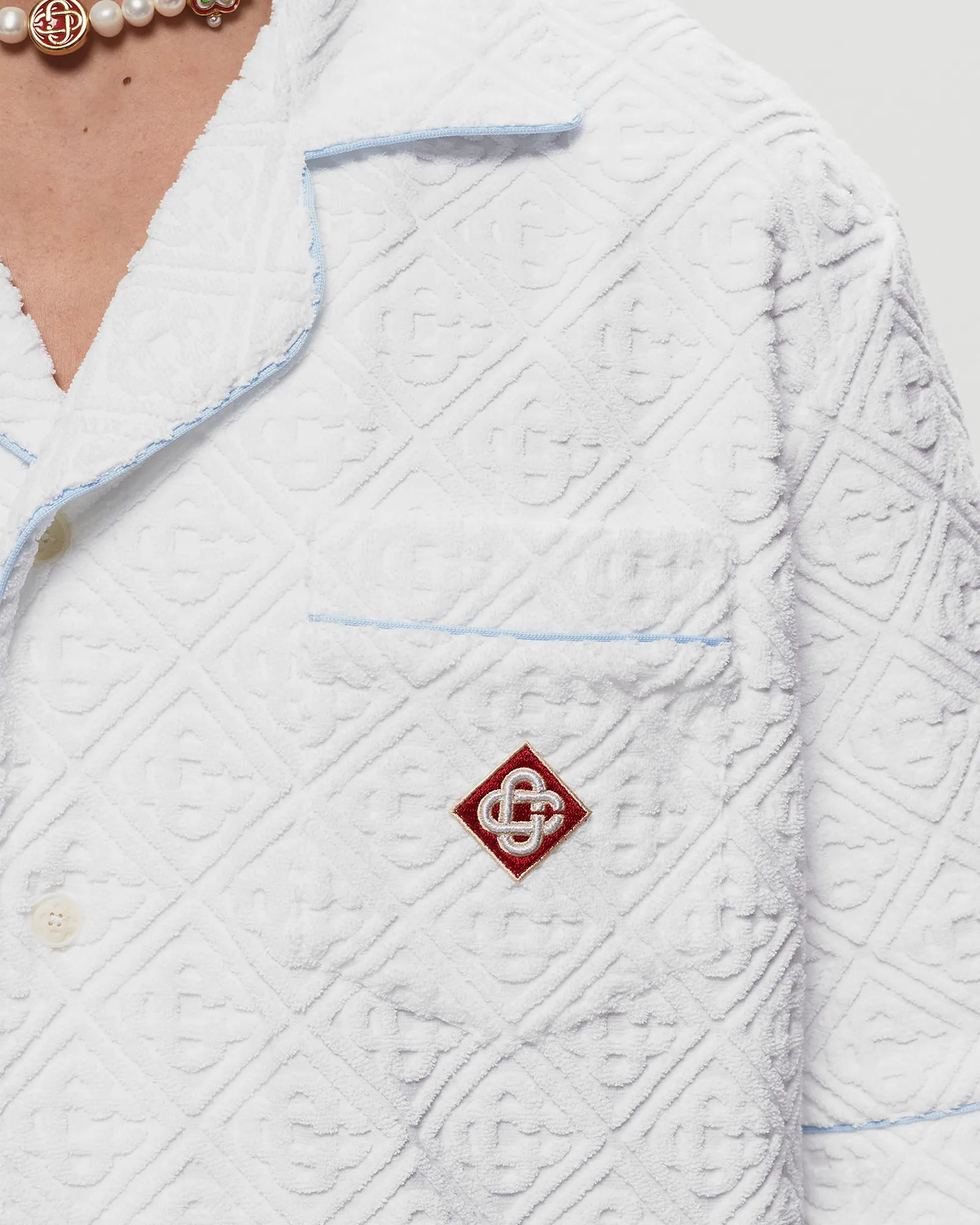 Casablanca MENS JACQUARD MONOGRAM TOWELLING SHIRT