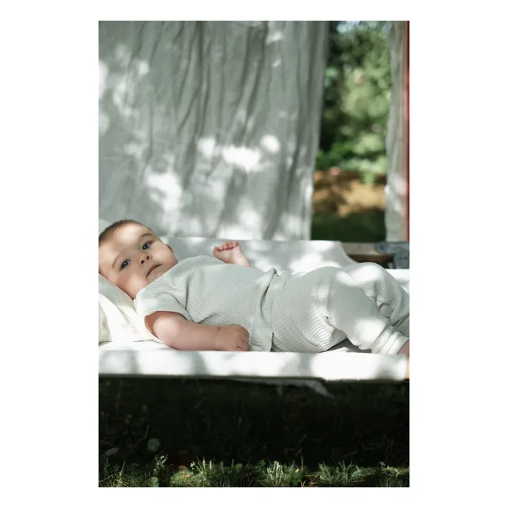 Poudre Organic T-Shirt Coton Bio Côtelé Bourrache  | Blanc cassé
