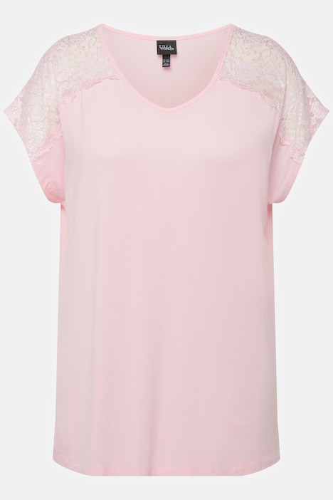 Pyjama, Spitze, V-Ausschnitt, Halbarm