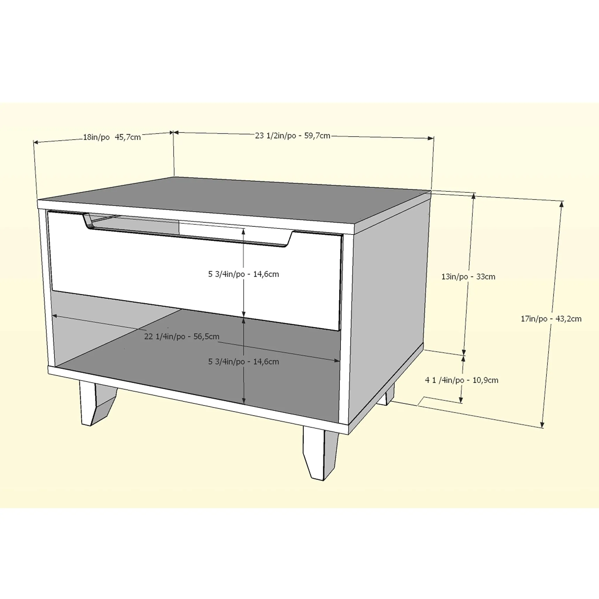 Nexera Table de Nuit Barista - Truffe et Noir