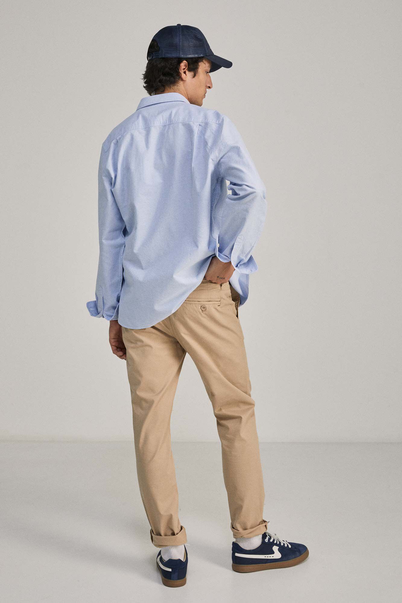Calça chino slim - bege