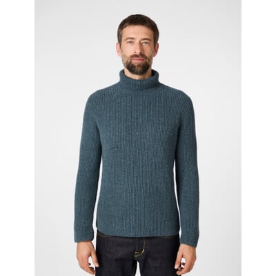 Herrenpullover Melangegarn, Petrol