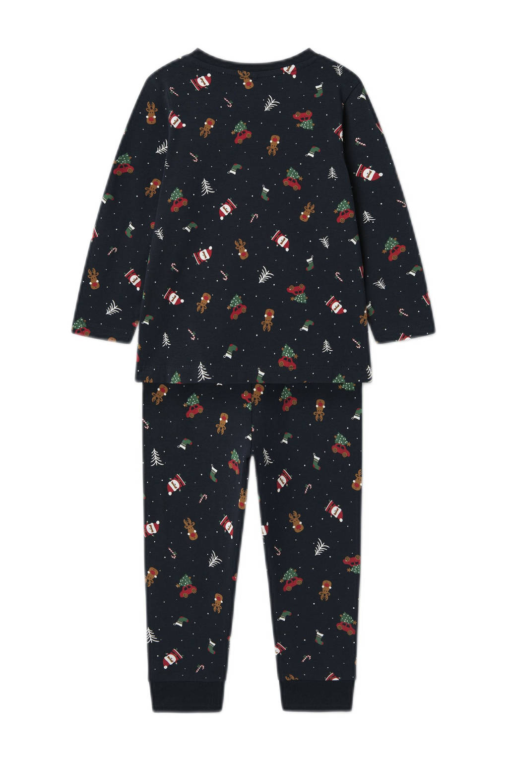 NAME IT kerstpyjama NMNVISMAS met all over print donkerblauw