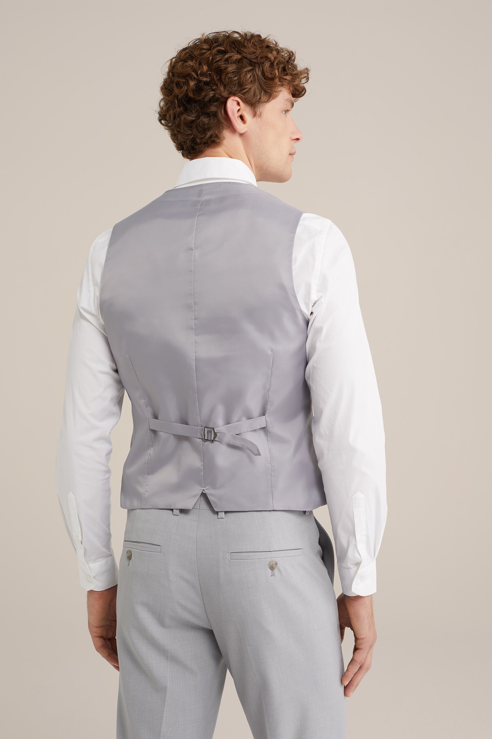 slim fit gilet Fundamentals Lichtgrijs gemeleerd