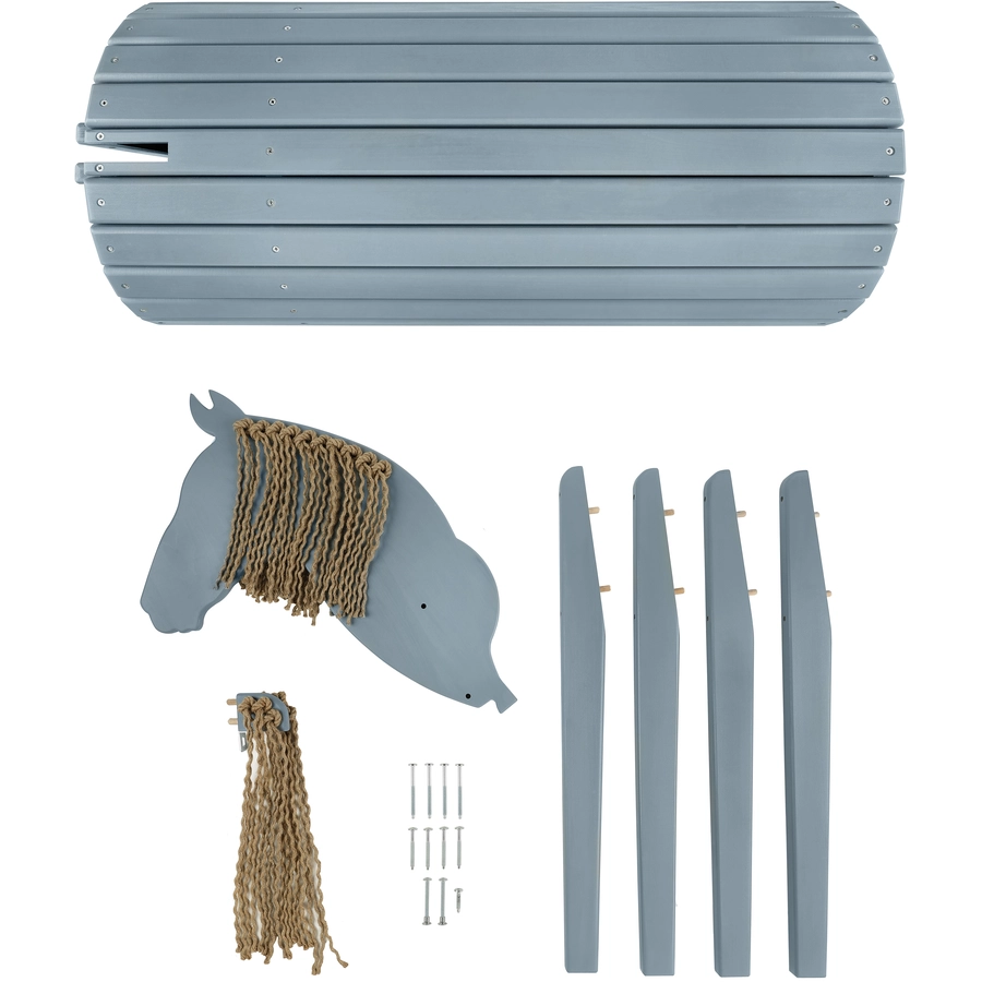 kindsgard Outdoor Holzpferd hoppgalopp grau
