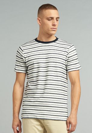 Dstrezzed T-shirt Reversed Strepen Wit 202816 kopen