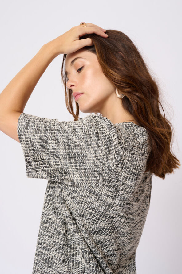 Cream CRShanie Dress Black white boucle