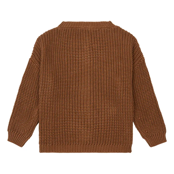 The Simple Folk Cardigan Coton Bio Maille | Brun roux