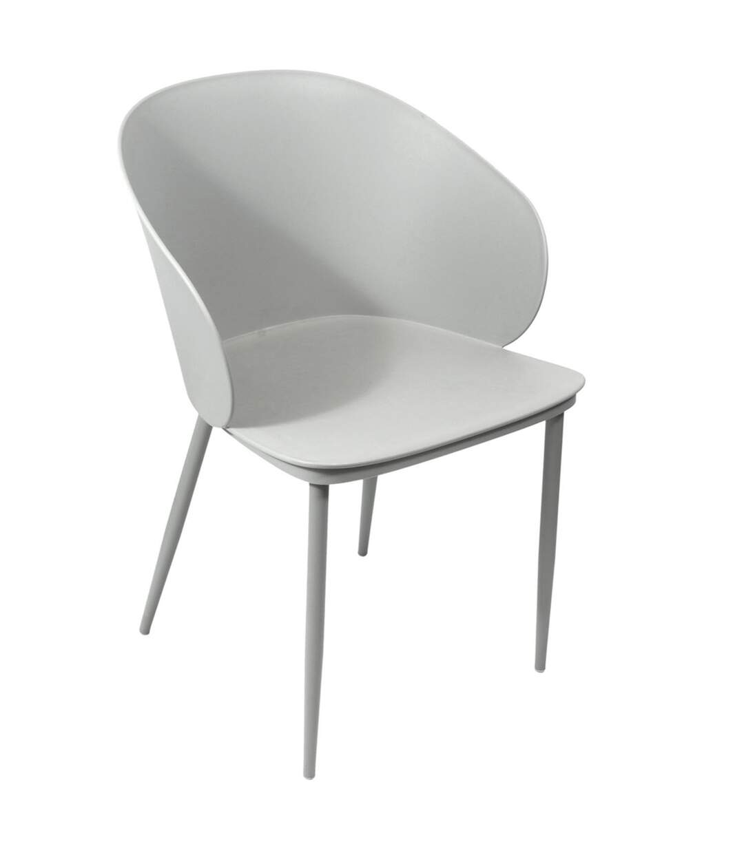 Fauteuil à coque en polypropylène - Gris clair