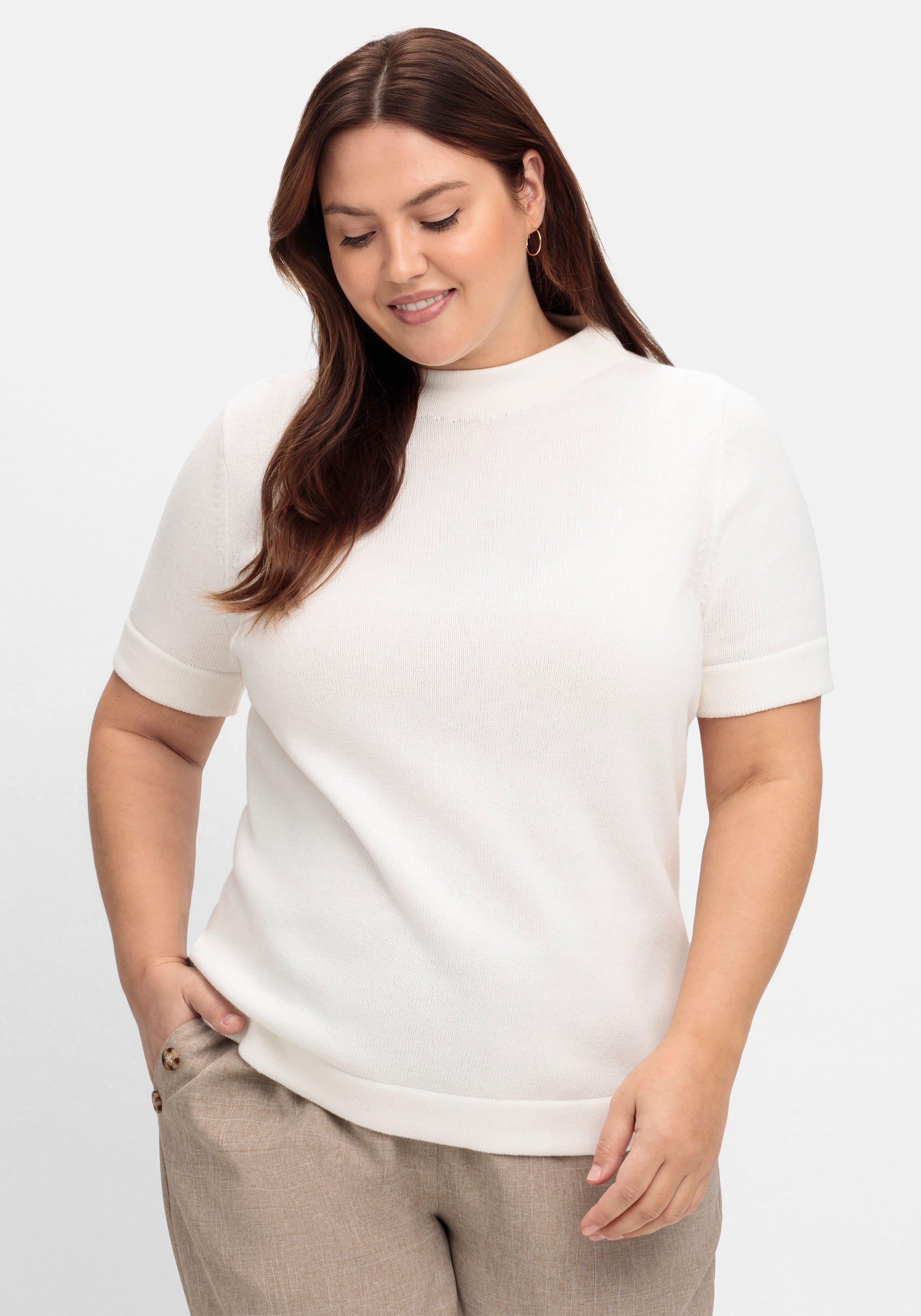 Pullover mit Halbarm und Stehkragen